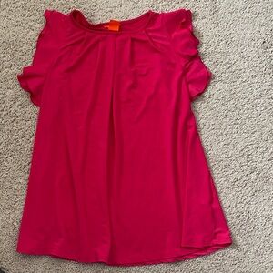 Joe Fresh Vibrant Pink Ruffle Sleeve Blouse